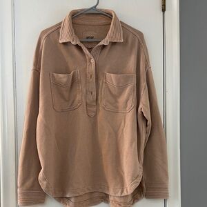 Women’s Aerie Oversized button from sweatshirt. Camel color. Size small